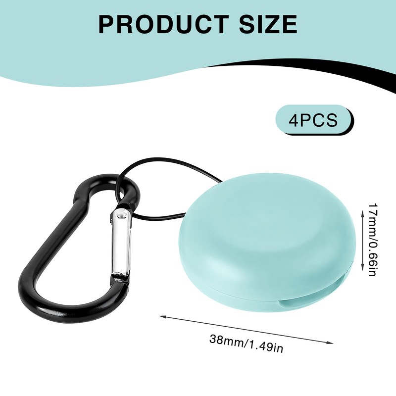 4PCS Mini Earplug Storage Case with Keychain Clip, Blue and