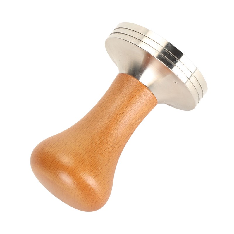 Coffee Tamper Solid Wood Handle Stainless Steel Easy to Use