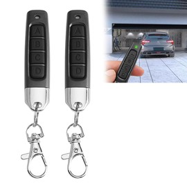 433MHz Universal Garage Door Remote Control - 4-in-1 Wireless Cloning Key Fob for Electric Gates, Roller Shutters, Alarm Systems & Smart Home (Black,2Pcs)