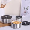 XYQXYQ 3-Piece Ceramic Bowl Set with Lids - Versatile Kitchen