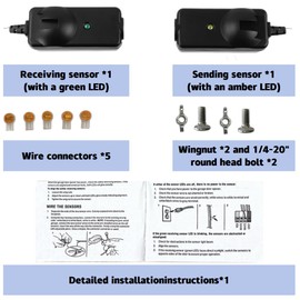 41A5034 Garage Safety Sensor Kit Compatible with Liftmaster Sears Chamberlain Craftsman Compatible with Garage Door Openers Manufactured 1997 to Present 2 Garage Door Sensors Receiving&Sending