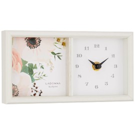 LADONNA AVANTI SF01-20C 086832 White Photo Frame with Watch 2 Square Sides