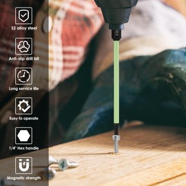 CRNXOMP 10Pcs 1/4inch Hex Head Allen Wrench Drill Bit Set S2 Alloy Steel Magnetic Tip Hex Key Drill Bit Set 3.94inch Length Metric Professional Hex Screwdriver Bit Kit for Nuts Bolts(green)