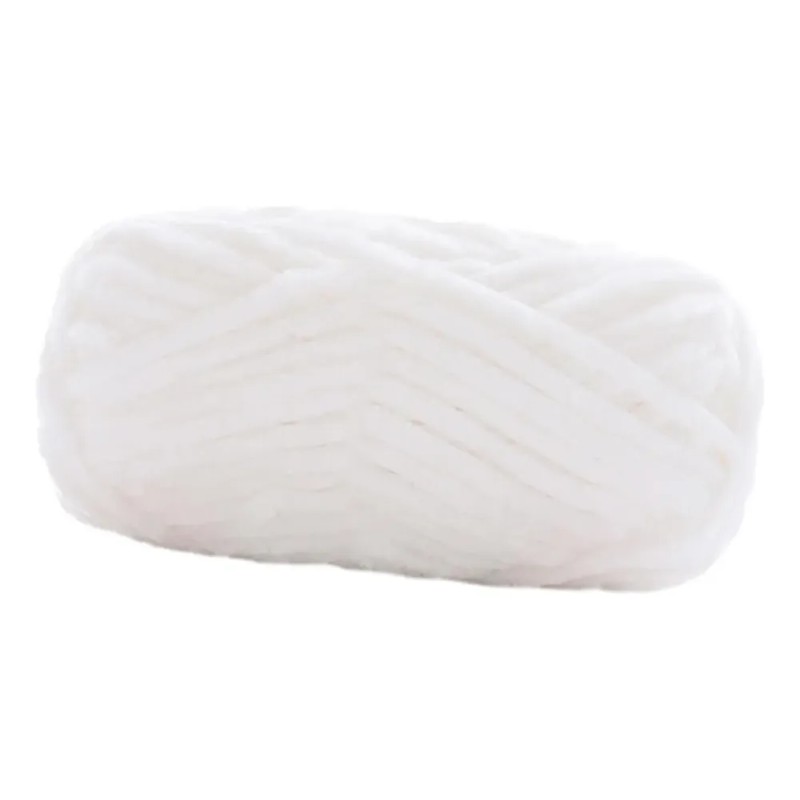 Hilo Grueso, Hilo Voluminoso Para Crochet, 80 M, Hilo Blanco