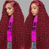 ULRICA Burgundy Wig Human Hair Water Wave 99J Burgundy Lace