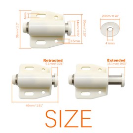 12Pack Magnetic Touch Push to Open Door Latch for Heavy Duty Door Push Release Latch Kitchen Drawer Push Catch Pop Out Latch Kitchen Closet Door Closing (White)