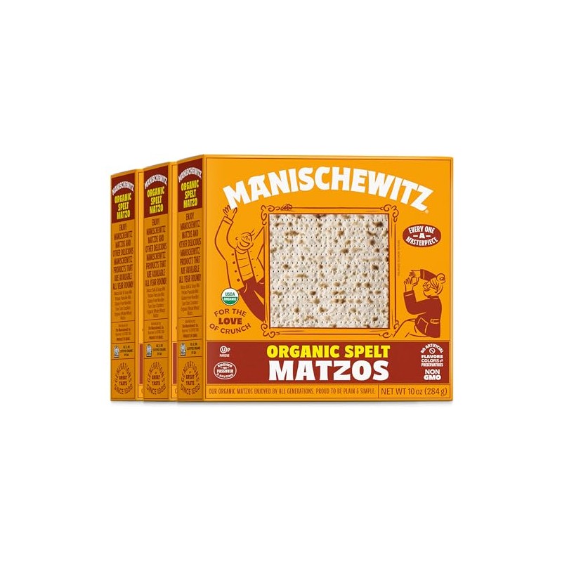 Manischewitz Organic Spelt Matzo, Kosher For Passover, 10 Ounce Box