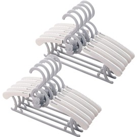 Spesh Pack of 20 Children's Clothes Hangers, 28-36 cm, Adjustable Baby Hangers, Plastic Hangers with Stackable Bear Hooks (Grey-1)