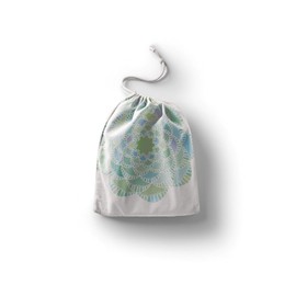 Le Jardin du Lin Printed Cotton Drawstring Bags, Shopping Bag, Cloth Bag, Vegetable Bag, Reusable, Eco-Friendly, Multi-Purpose, Foldable, Size: 12 x 15 cm