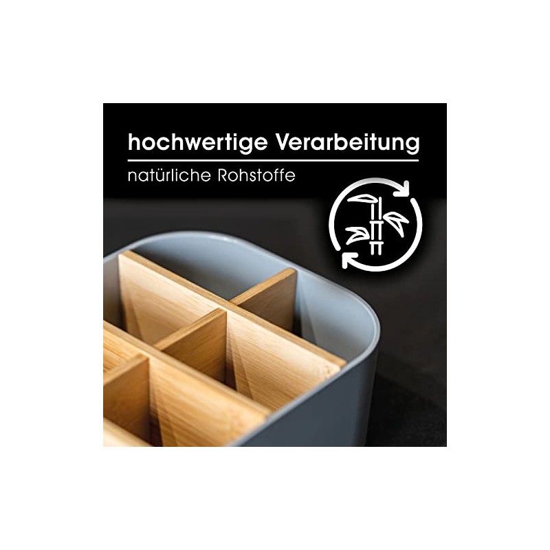 Premium Eco Bamboo Organiser for Cosmetics, Desk, Kitchen, Bathroom, Bar