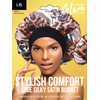 Donna Gorro Dormir Satén Sedoso Borde Elegante Ducha Mujer Grande Negro Rizado Estampado Animal Multicolor Talla
