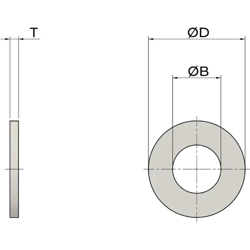 M8 (8mm) Flat Washer Form A - A2 Grade Stainless