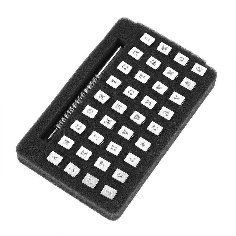 36Pcs Steel Letter Number Leather Stamper Punching Tool for DIY