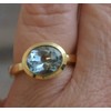 Blue Topaz Gold-Plated Sterling Silver Ring US Size 7 /