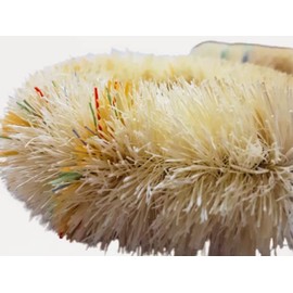 Pack of 3 Tawashi Brushes for Cleaning Fruits & Vegetable & Other Natural Coconut Fiber Scrubber, Household use with Wire Hanging Loop, Vegetable Scrub and Coconut Coir Brush, White, Japanese Design