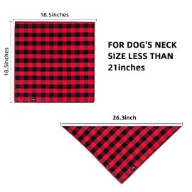 Gofshy Dog Bandanas Fall -6PCS Dog Gifts Red Black Brown Blue Green Buffalo Plaid Dog Scarf Adjustable Dog Accessories Kerchief for Small Medium Large Dogs Cats Puppy Bandanas(P)