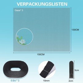 FLYZZZ 3 Pack Fliegengitter für Bodentiefe Fenster，Schwarz Fliegengitter Balkontür Selbstklebend，130X150cm Insektenschutz Fenster ohne Bohren (schwarz, 130X150cm 3 Packung)