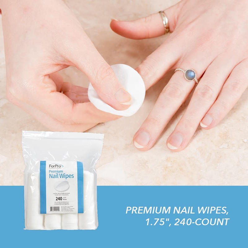 ForPro Professional Collection Premium Nail Wipes, Lint-Free Cotton Wipes for