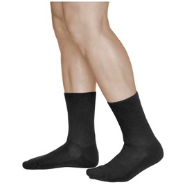 vitsocks Herren extra weite ohne Bund Diabetiker Socken (2 PAAR) Baumwolle Diabetikersocken für geschwollene Füße, Schwarz, 44-46
