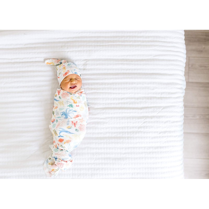 Copper Pearl - Gorro de bebé con nudo superior, elástico,