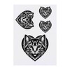 4 x 'Heart Shaped Cat Face' Temporary Tattoos - Water