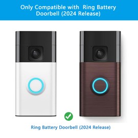 Doorbell Adhesive Mount Compatible with Ring Battery Doorbell (2024 Release), Camera Doorbell Backplate Mount No Drill for Apartments, House, 1 Pack Double Sided Tape, 1 Pack Doorbell Key