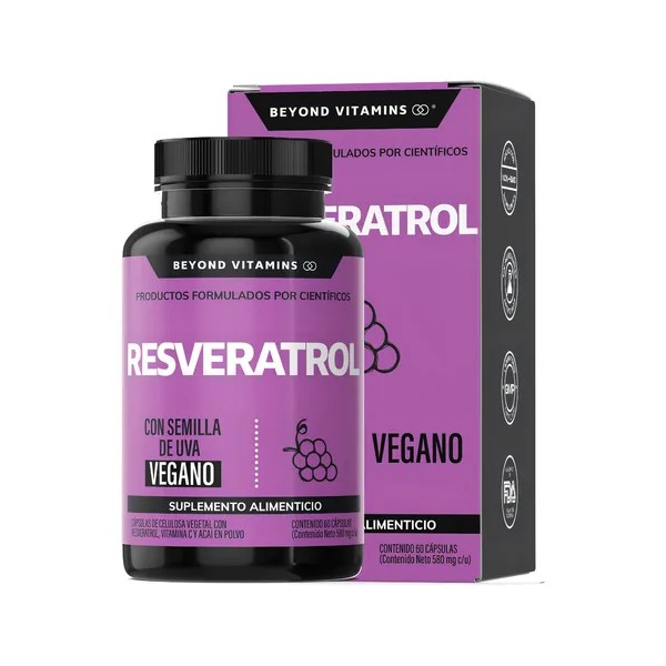 Resveratrol 100% Vegano de alto contenido en Polifenoles | Suplemento