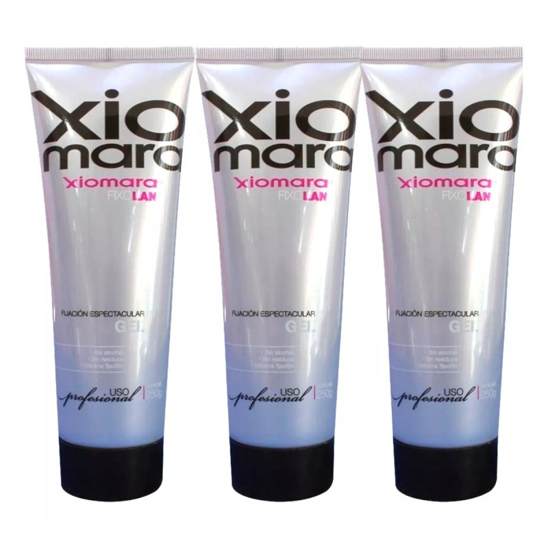 Xiomara Gel Cabello Maxima Fijación Aspecto Húmedo 250g 3 Pz