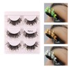 perfk 3 Pairs Luminous False Eyelashes with Sequins, Glitter Eyelashes,