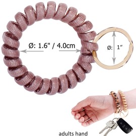 BIHRTC 6PCS Wrist Coil Key Chain Spring Flexible Spiral Wrist Bracelet Wristlet Elastic Stretchable Bracelet Wristband Key Chain Bracelets for Gym Pool Outdoor Sauna Key Ring