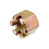 sourcing map 2Pcs M16x2mm Hexagon Slotted Nut, Grade 8 Carbon