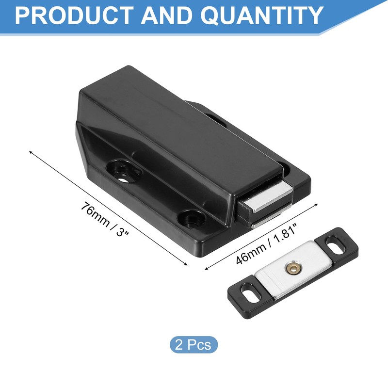 sourcing map 2 Pcs Magnetic Push Latches for Cabinet Door,