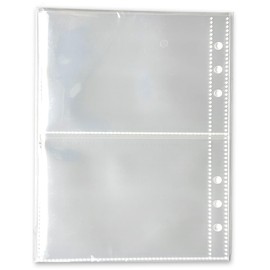 PinezOne Transparent Refills, A5, 6 Holes, Transparent, 2 Pockets, Horizontal Type, Set of 10