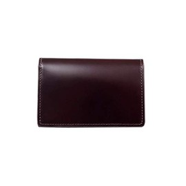 Flying Horse Cordovan Business Card Holder, Genuine Leather, Cowhide Leather, Card Case, Men's, Women's, 03.burgundy