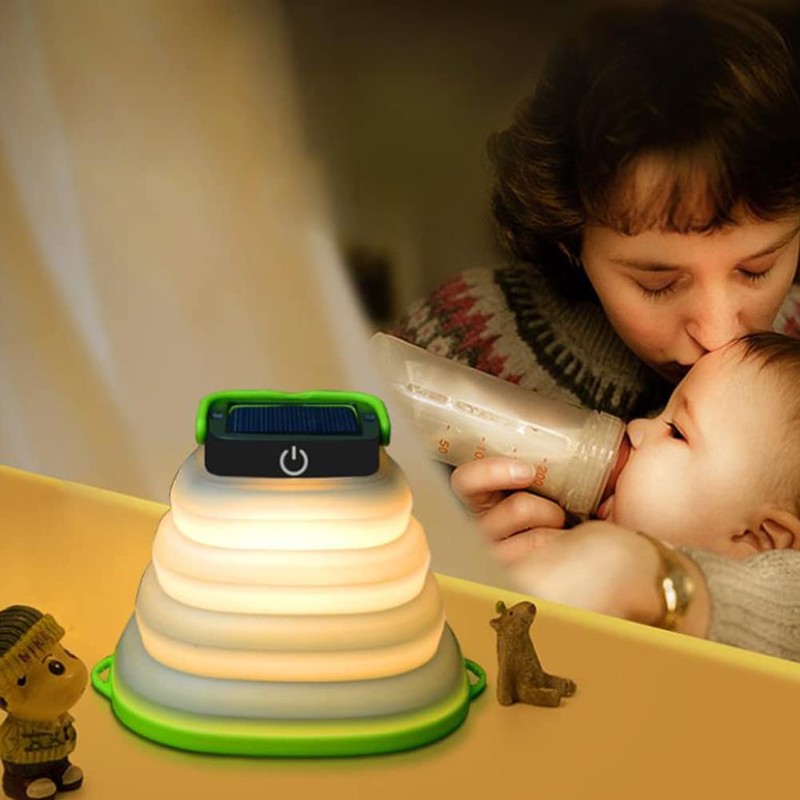 Cikonielf LED Solar Camping Lantern Foldable Portable LED Camping Lamp