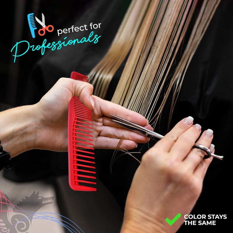 QITIMIR Colorful Hair Comb Set 6 Colors in Pack, Hair