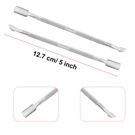 4PCSキューティクルプッシャーとキューティクルトリマーステンレス鋼キューティクルリムーバーツール、ネイル剥離用、ジェルネイル除去キューティクルプッシャーセット、指の爪と足の爪用のキューティクルカッター