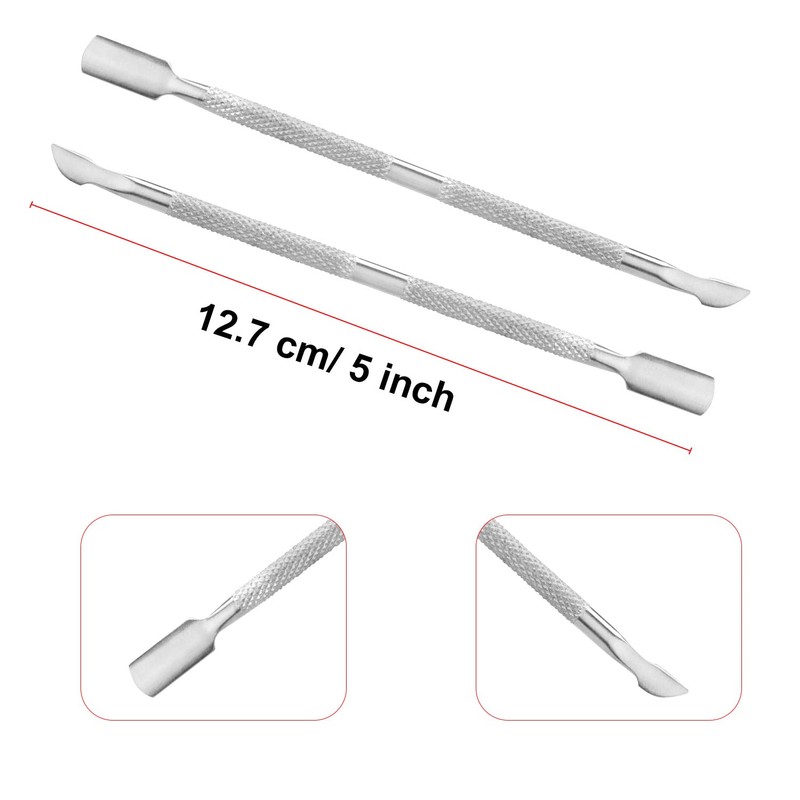 4PCSキューティクルプッシャーとキューティクルトリマーステンレス鋼キューティクルリムーバーツール、ネイル剥離用、ジェルネイル除去キューティクルプッシャーセット、指の爪と足の爪用のキューティクルカッター