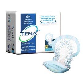 Tena Day Regular Bladder Control Pad 62418 One Size Fits Most Pack of 46, White/Blue