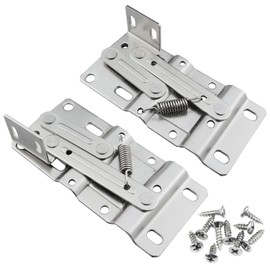 SUUJI Tip Out Tray Hinges,1Pair 45 Degrees Tilt Tray Hinge, Steel Scissor Hinges Support Frame Standard for Kitchen Sink-Front Drawer, Bathroom Flip-Down Door or Cabinet Storage Box, Silver