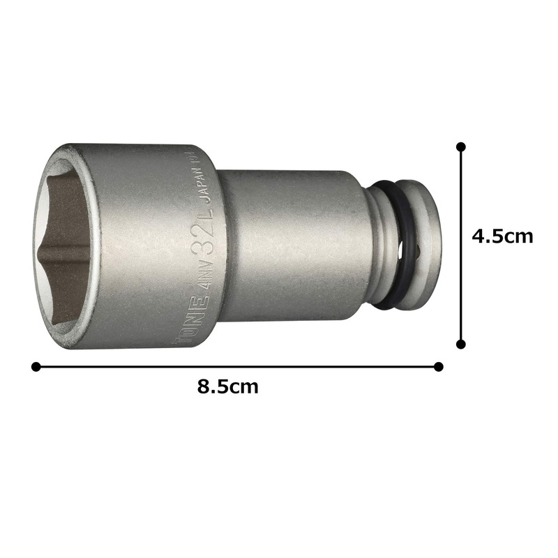 TONE Impact Long Socket 4NV-32L Insertion Angle 1/2 inch (12.7