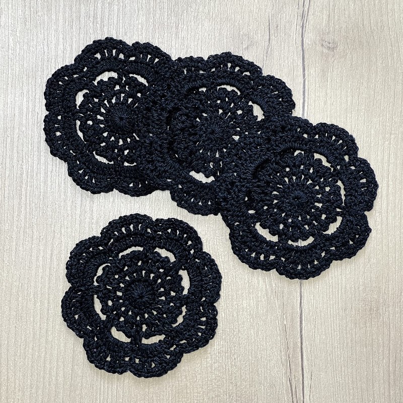 Phantomon Lace Round Crochet Doilies Handmade Coasters, 4-Inch, Pack of