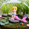 Zcccc Pink Mermaid Figurine Aquarium Ornament, Plastic Fish Tank Decor,