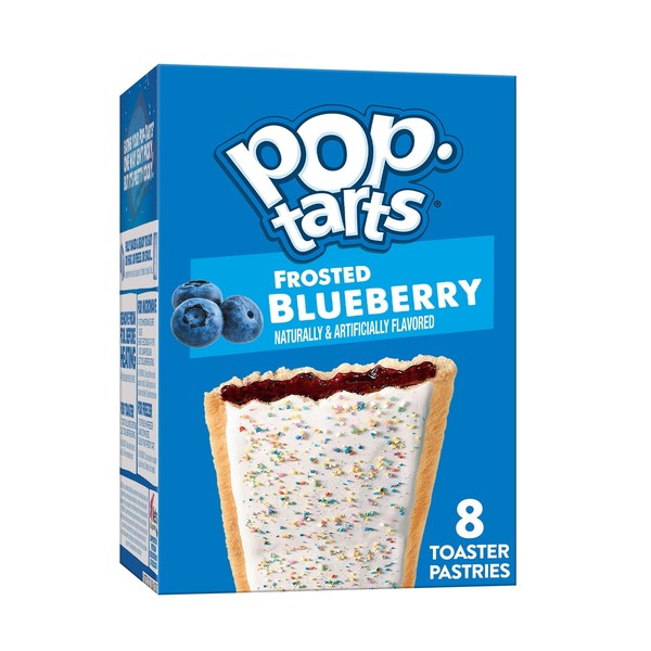 Pop-Tarts Toaster Pastries, Breakfast Foods, Kids Snacks, Frosted Blueberry, 13.5oz Box (8 Pop-Tarts)