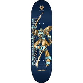 Powell Peralta Steve Caballero Gundam Flight Skateboard Deck, Blue/Gold Foil, 8.5" x 32.08"