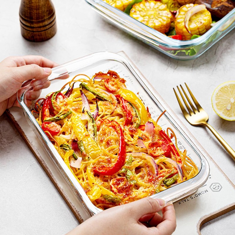 1.5-Quart Tempered Glass Oblong Baking Dishes, Set of 2