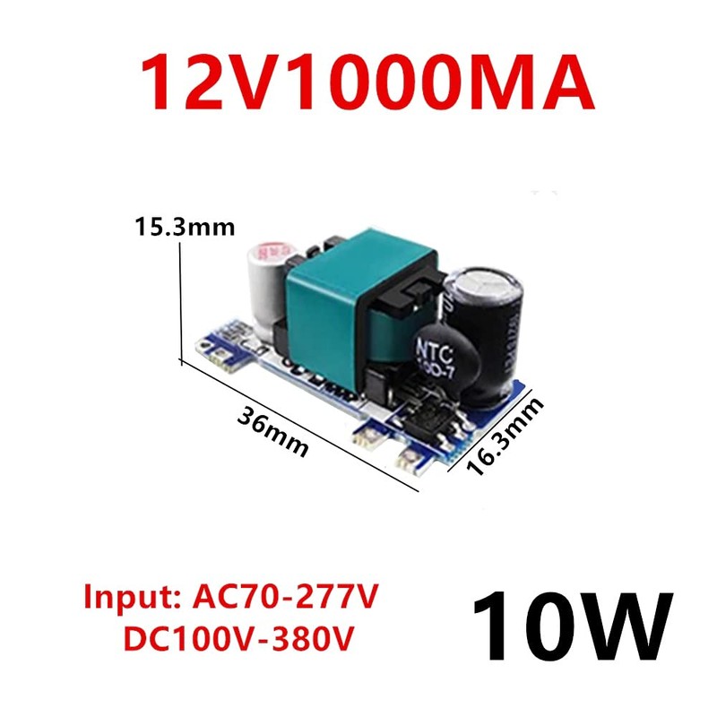 TECNOIOT Pack of 5 AC-DC 12 V 1000 mA 220