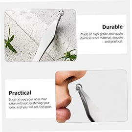 Stainless Steel Nose Hair Trimmer Set 2 Pcs Manual Tweezers for Men Precision Nose Hair Scissors Ergonomic Grip for Personal Grooming