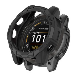 KONEE Case Compatible with Garmin EPIX Pro 51mm / Fenix 7X, Slim Soft TPU [Anti-Scratch] Protective Cover for Garmin EPIX / Fenix 7 - Black