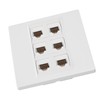 6 Port Cat 6 Ethernet Wall Plate Removable Female to